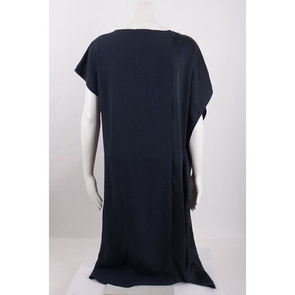 Piazza Semipione Womans Shift Flowy Dress Size 42 US 6  Navy Blue Made Italy NWT - Picture 3 of 6
